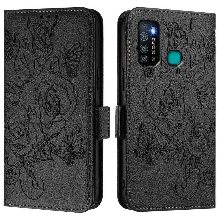 For Tecno Camon 15 / 15 Air Embossed Rose RFID Anti-theft Leather Phone Case