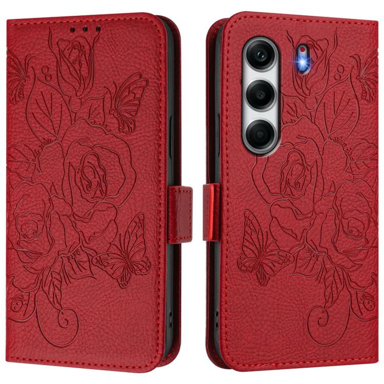 For Tecno Camon 40 4G Embossed Rose RFID Anti-theft Leather Phone Case