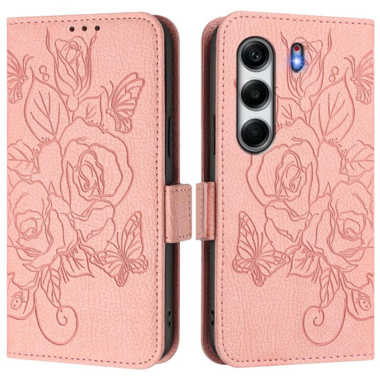 For Tecno Camon 40 4G Embossed Rose RFID Anti-theft Leather Phone Case