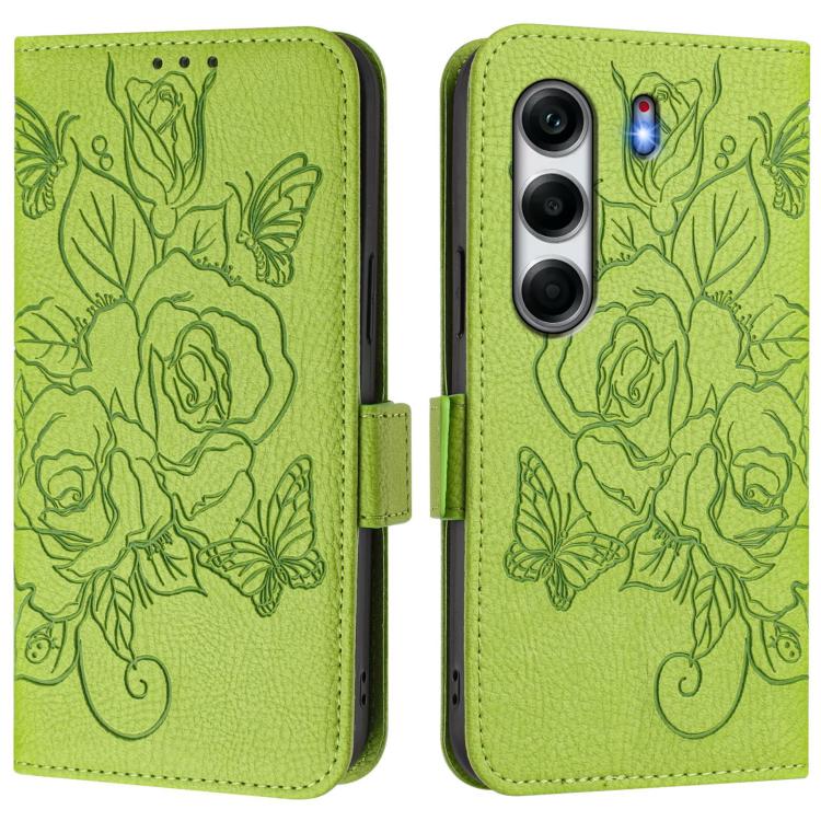 For Tecno Camon 40 Pro 4G Embossed Rose RFID Anti-theft Leather Phone Case