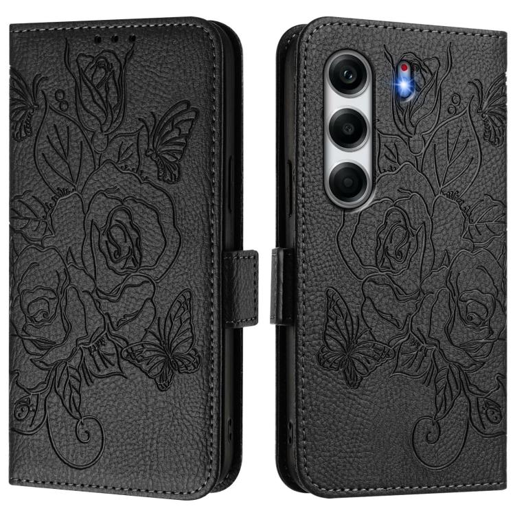 For Tecno Camon 40 Pro 4G Embossed Rose RFID Anti-theft Leather Phone Case