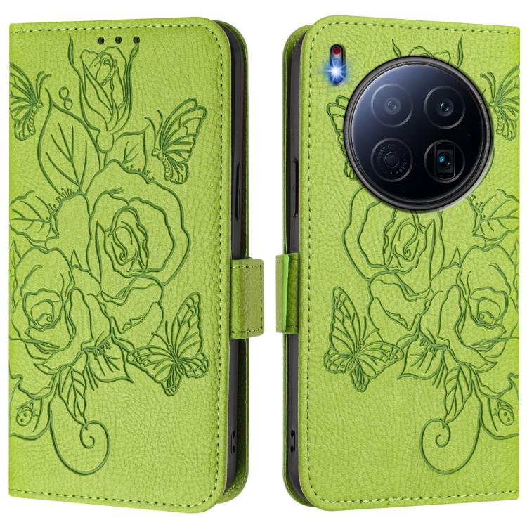 For Tecno Camon 40 Premier Embossed Rose RFID Anti-theft Leather Phone Case