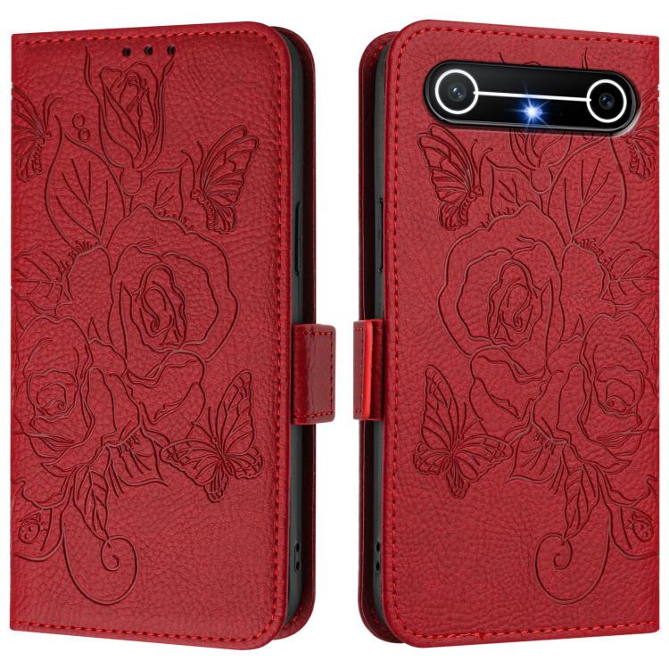 For Tecno Spark Slim 5G Embossed Rose RFID Anti-theft Leather Phone Case