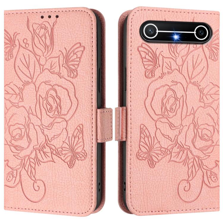 For Tecno Spark Slim 5G Embossed Rose RFID Anti-theft Leather Phone Case