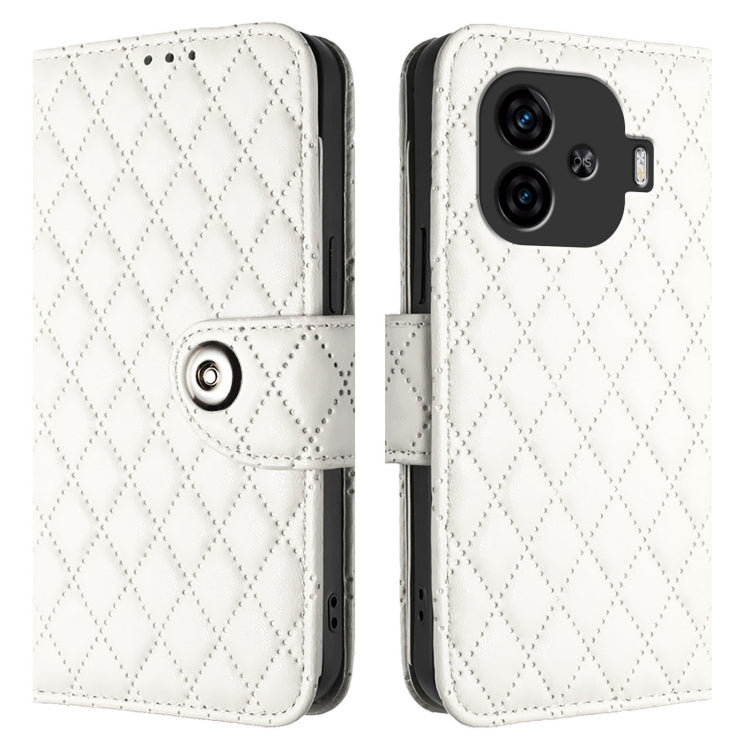 For vivo iQOO Z9 / Z9 Turbo Rhombic Texture Flip Leather Phone Case with Lanyard