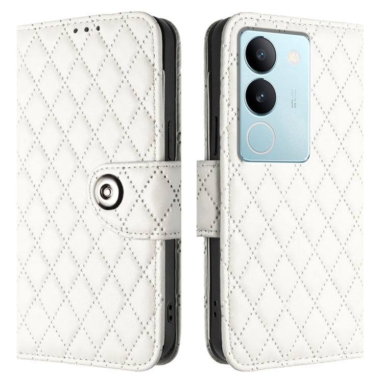For vivo V29 / V29 Pro Rhombic Texture Flip Leather Phone Case with Lanyard