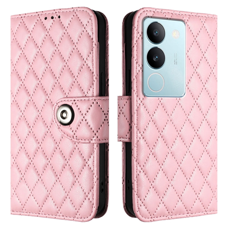 For vivo V29 / V29 Pro Rhombic Texture Flip Leather Phone Case with Lanyard
