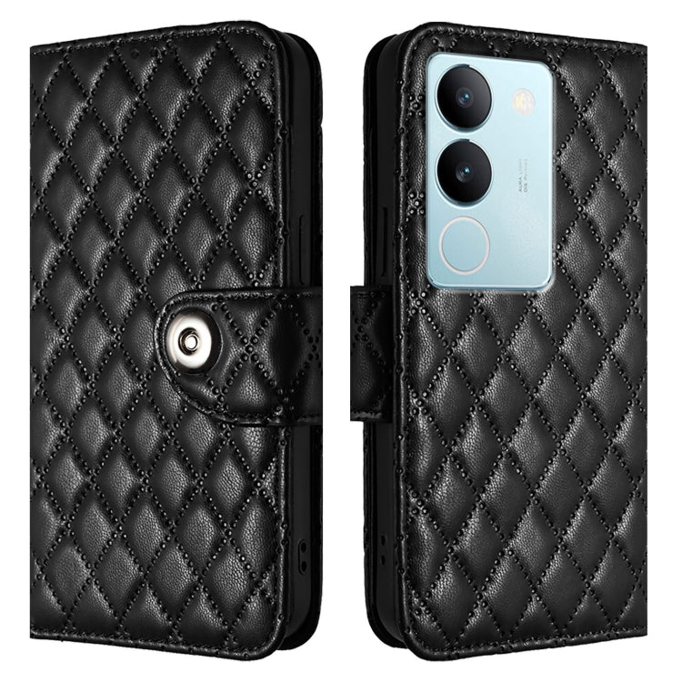For vivo V29 / V29 Pro Rhombic Texture Flip Leather Phone Case with Lanyard