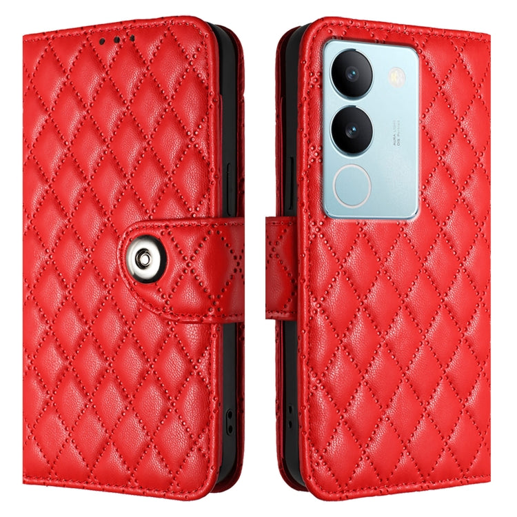 For vivo V29 / V29 Pro Rhombic Texture Flip Leather Phone Case with Lanyard