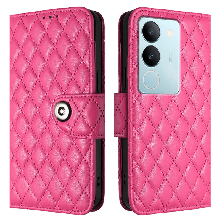 For vivo V29 / V29 Pro Rhombic Texture Flip Leather Phone Case with Lanyard