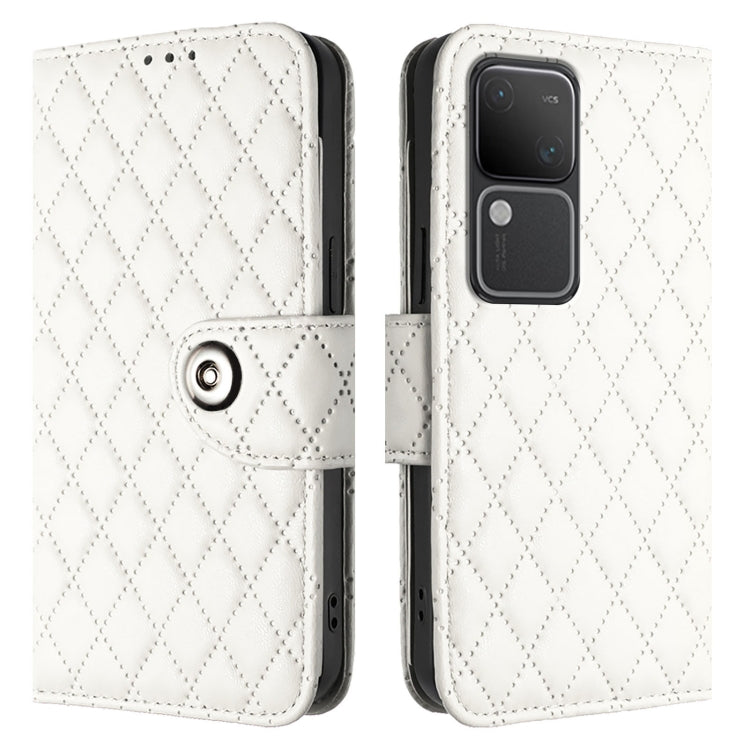 For vivo V30 / V30 Pro Rhombic Texture Flip Leather Phone Case with Lanyard