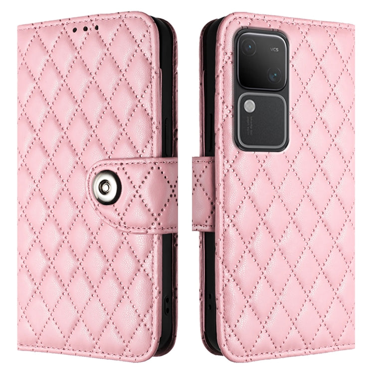 For vivo V30 / V30 Pro Rhombic Texture Flip Leather Phone Case with Lanyard
