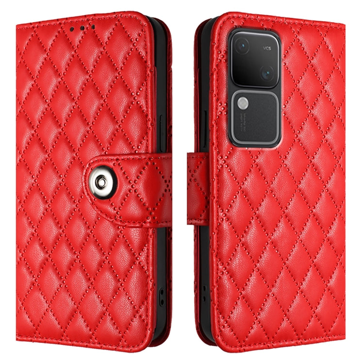 For vivo V30 / V30 Pro Rhombic Texture Flip Leather Phone Case with Lanyard