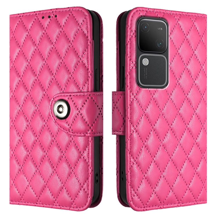 For vivo V30 / V30 Pro Rhombic Texture Flip Leather Phone Case with Lanyard
