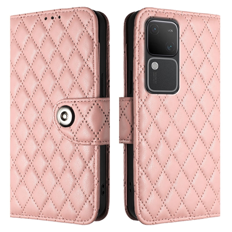 For vivo V30 / V30 Pro Rhombic Texture Flip Leather Phone Case with Lanyard