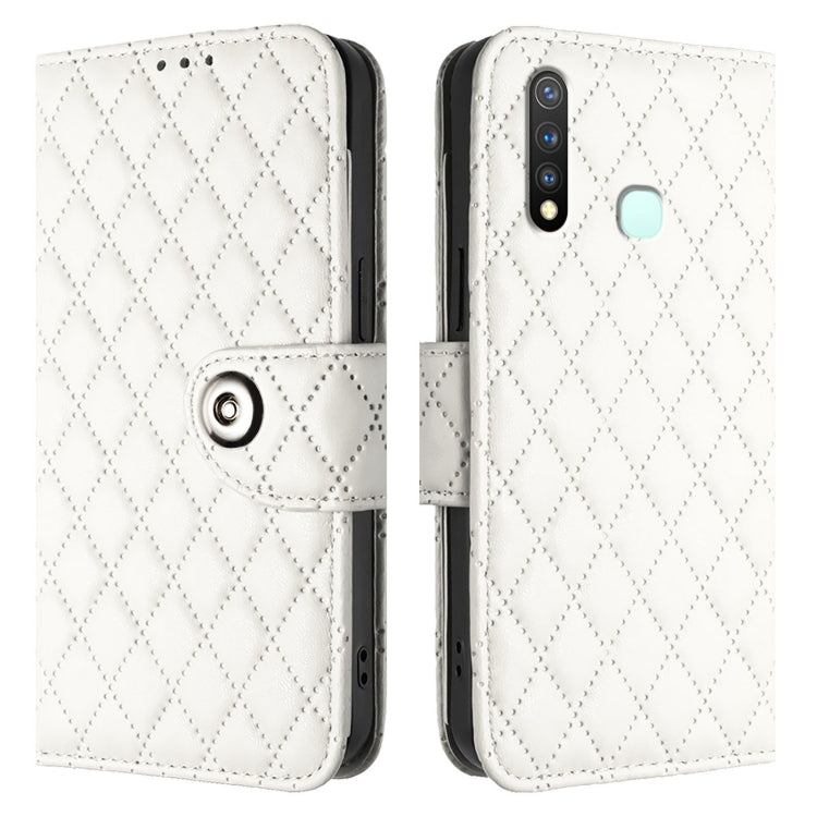 For vivo Y19 / U3 / Y5s / Z5i / U20 Rhombic Texture Flip Leather Phone Case with Lanyard