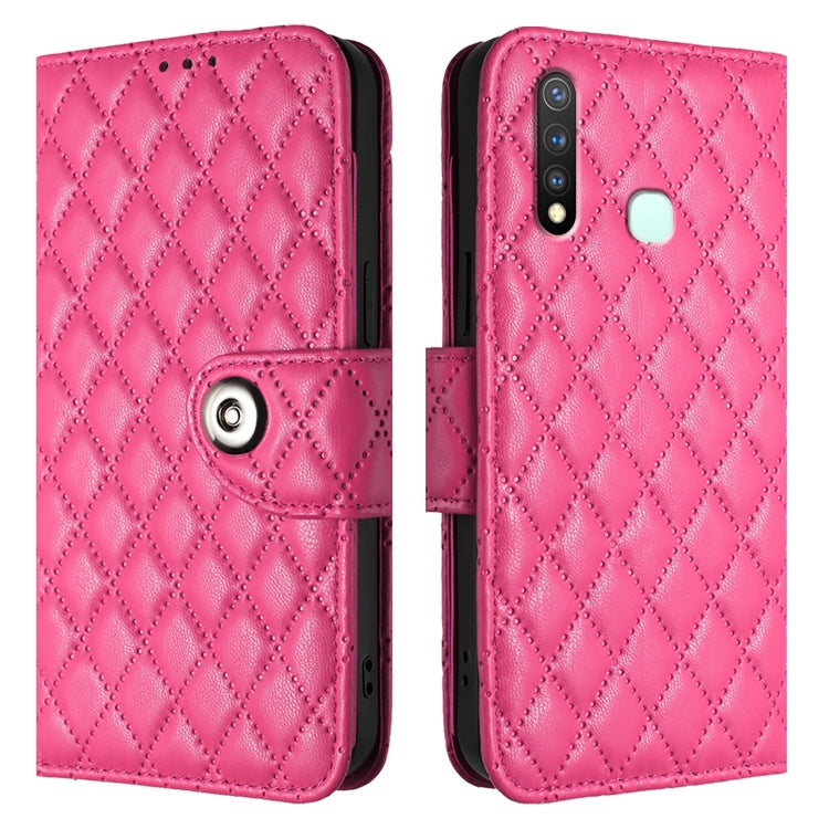 For vivo Y19 / U3 / Y5s / Z5i / U20 Rhombic Texture Flip Leather Phone Case with Lanyard