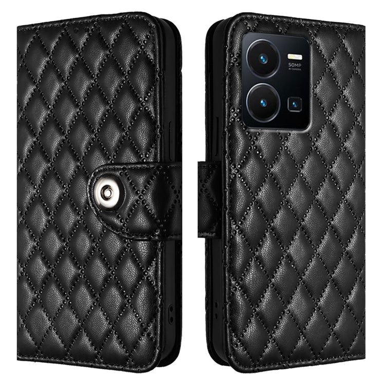 For vivo Y77 / Y77e Rhombic Texture Flip Leather Phone Case with Lanyard