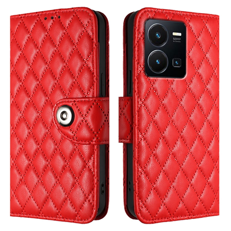 For vivo Y77 / Y77e Rhombic Texture Flip Leather Phone Case with Lanyard