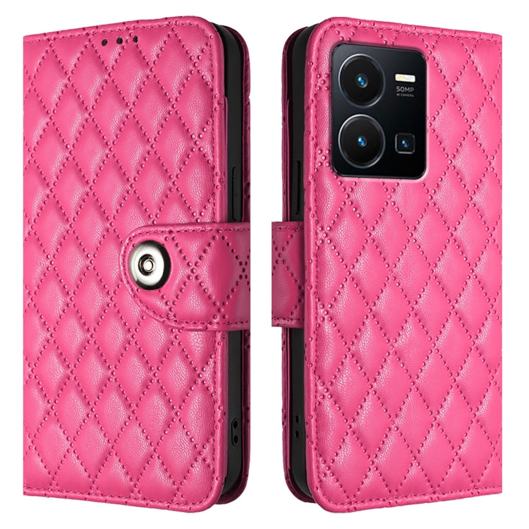 For vivo Y77 / Y77e Rhombic Texture Flip Leather Phone Case with Lanyard