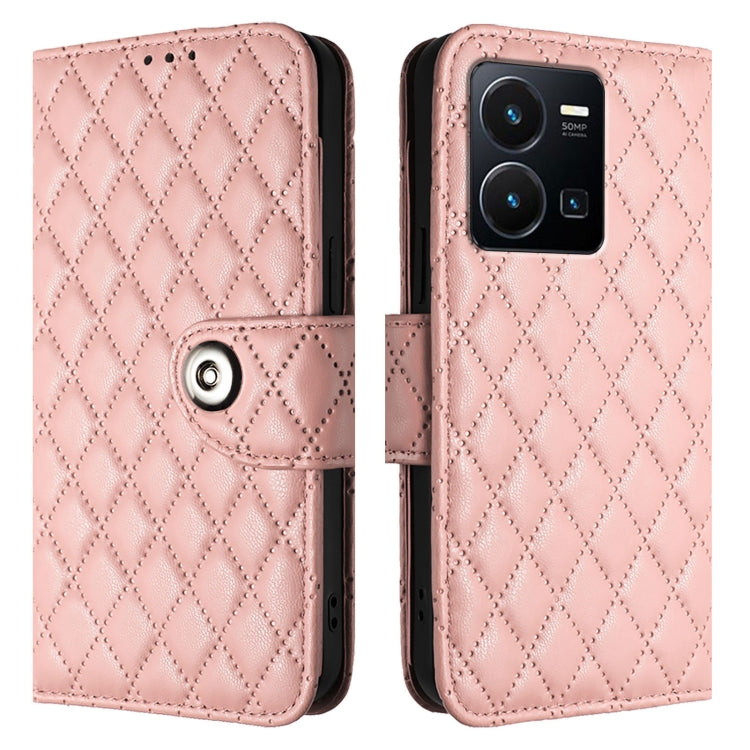 For vivo Y77 / Y77e Rhombic Texture Flip Leather Phone Case with Lanyard