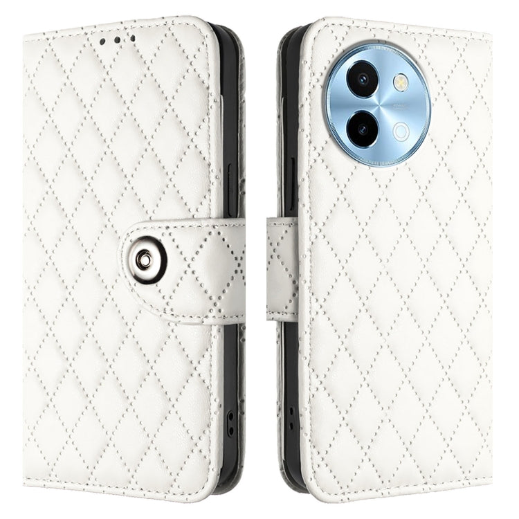 For vivo Y38 / Y200i / T3x Rhombic Texture Flip Leather Phone Case with Lanyard