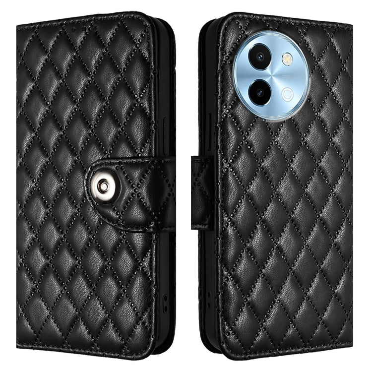 For vivo Y38 / Y200i / T3x Rhombic Texture Flip Leather Phone Case with Lanyard