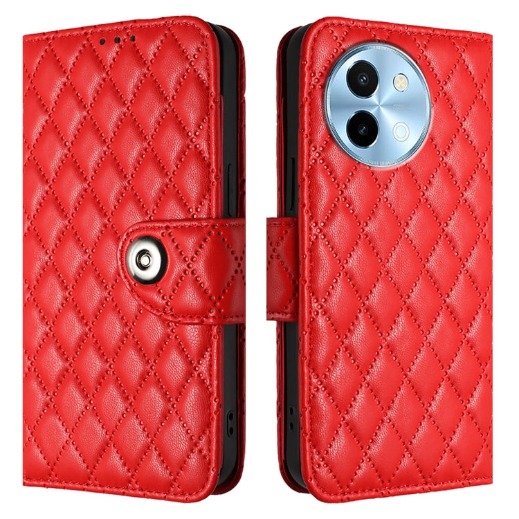 For vivo Y38 / Y200i / T3x Rhombic Texture Flip Leather Phone Case with Lanyard