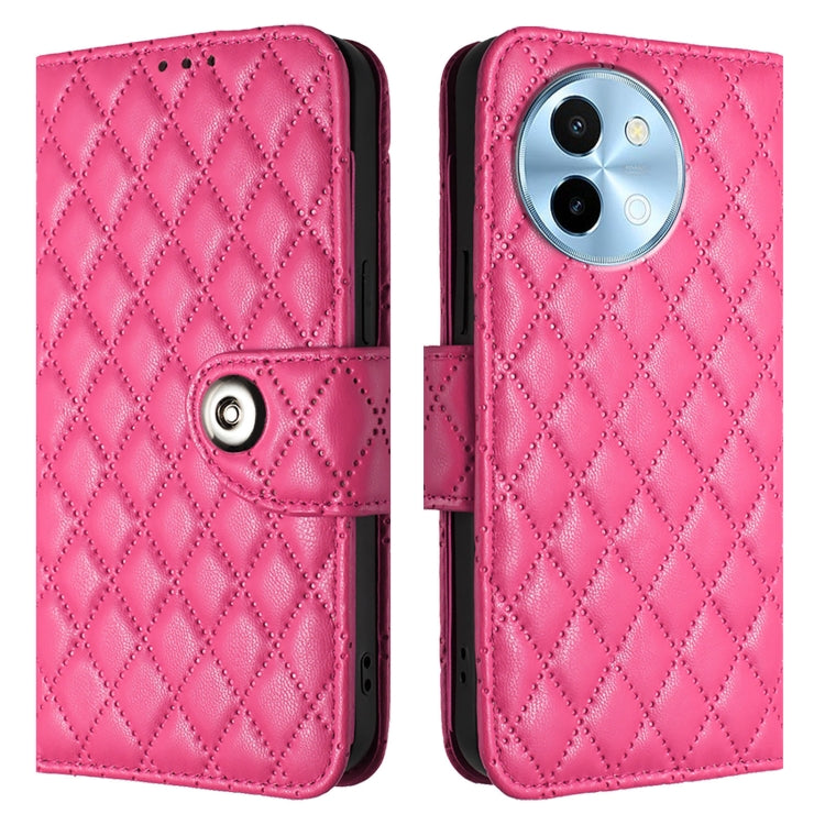 For vivo Y38 / Y200i / T3x Rhombic Texture Flip Leather Phone Case with Lanyard