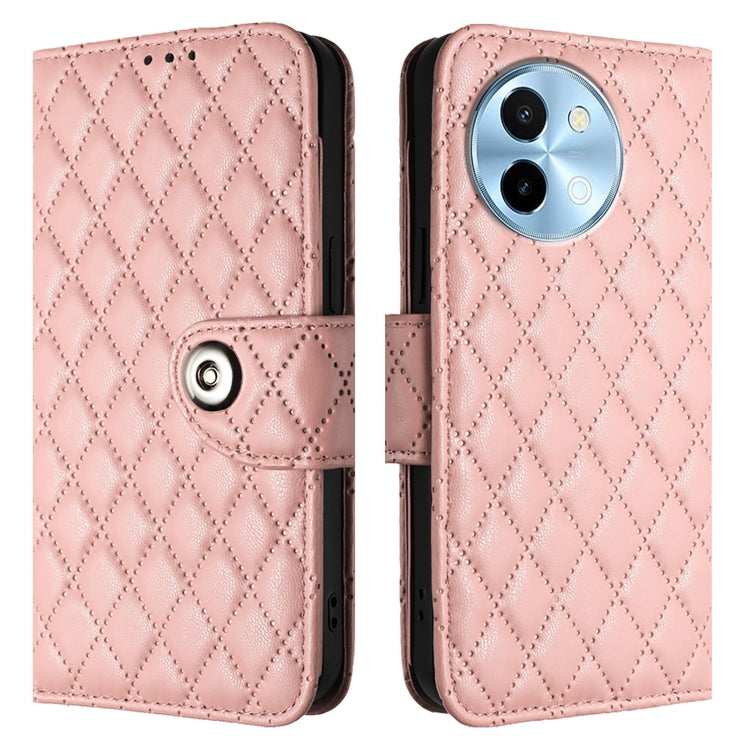 For vivo Y38 / Y200i / T3x Rhombic Texture Flip Leather Phone Case with Lanyard