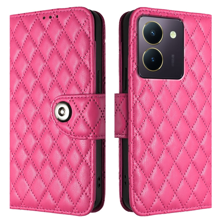 For vivo Y27 5G / Y27s Rhombic Texture Flip Leather Phone Case with Lanyard
