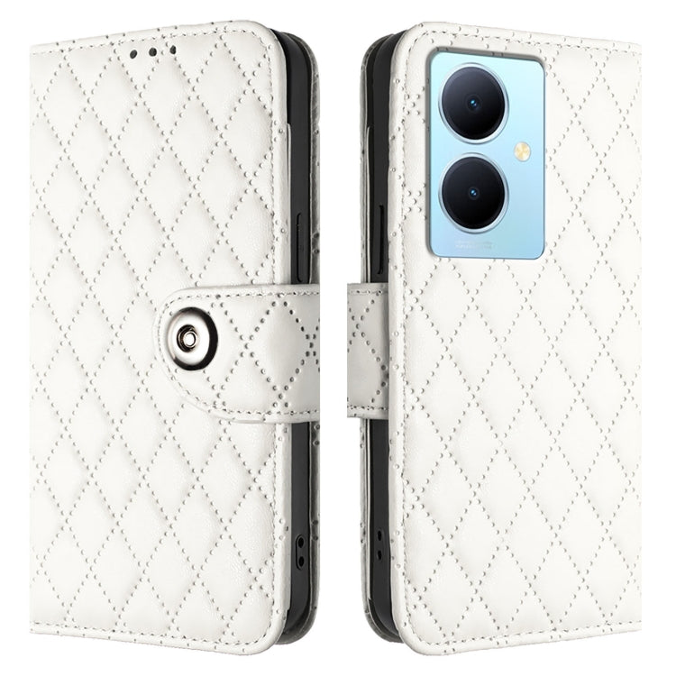 For vivo Y78+ / Y78 / V29 Lite Rhombic Texture Flip Leather Phone Case with Lanyard