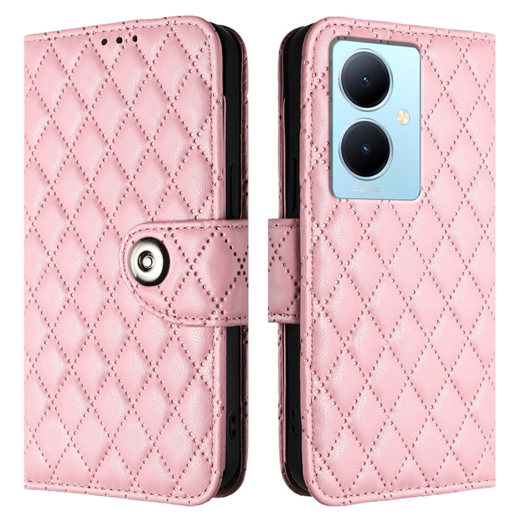 For vivo Y78+ / Y78 / V29 Lite Rhombic Texture Flip Leather Phone Case with Lanyard