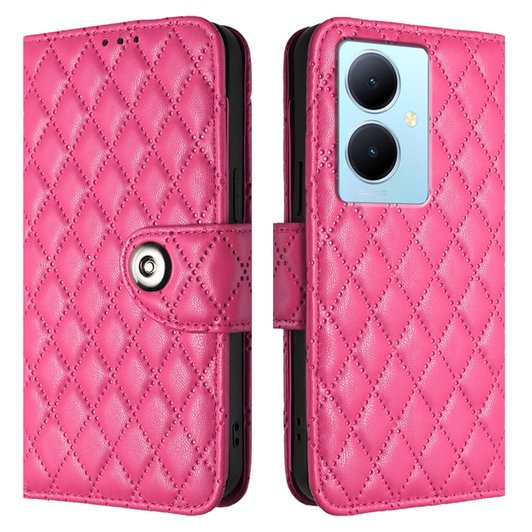 For vivo Y78+ / Y78 / V29 Lite Rhombic Texture Flip Leather Phone Case with Lanyard