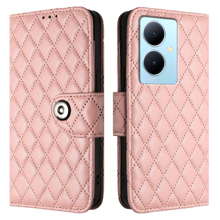 For vivo Y78+ / Y78 / V29 Lite Rhombic Texture Flip Leather Phone Case with Lanyard