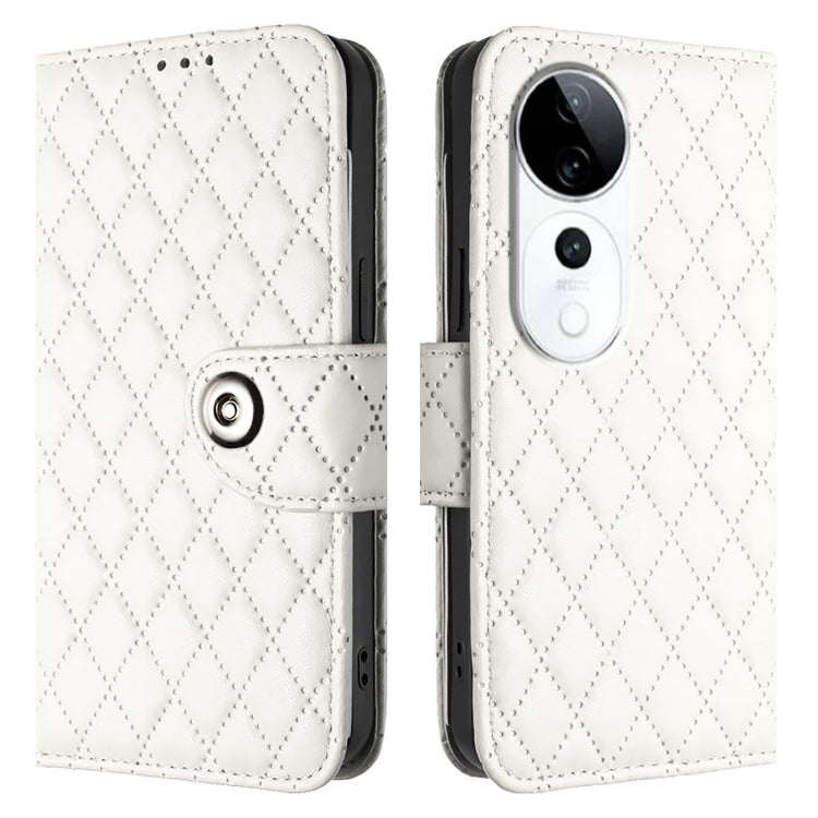 For vivo S19 Pro Rhombic Texture Flip Leather Phone Case with Lanyard