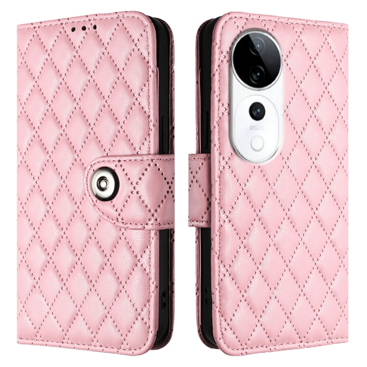 For vivo S19 Pro Rhombic Texture Flip Leather Phone Case with Lanyard