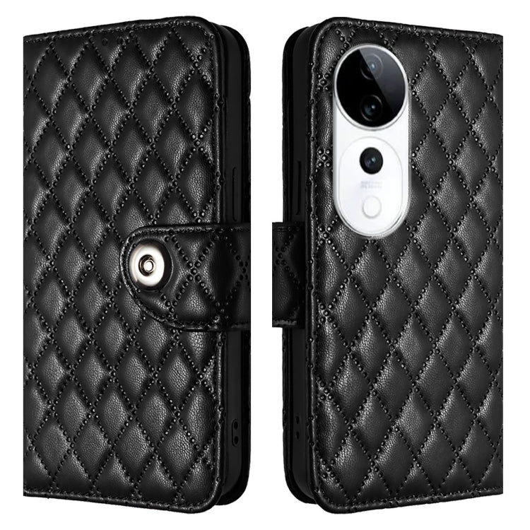 For vivo S19 Pro Rhombic Texture Flip Leather Phone Case with Lanyard