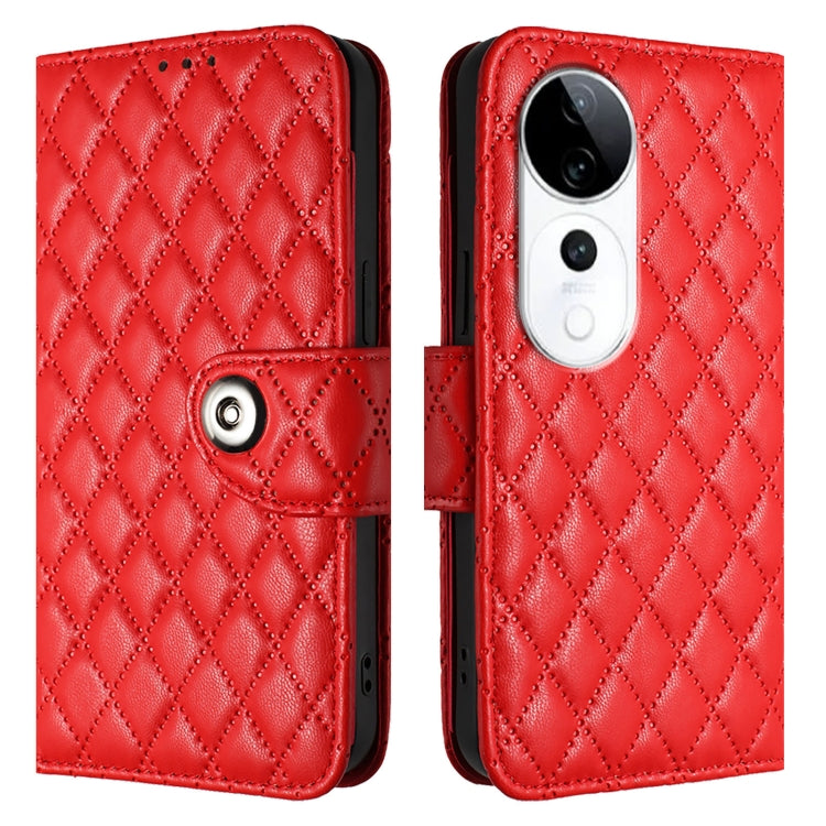 For vivo S19 Pro Rhombic Texture Flip Leather Phone Case with Lanyard