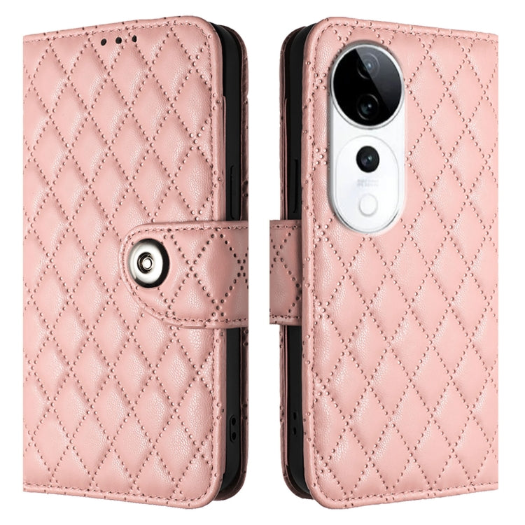 For vivo S19 Pro Rhombic Texture Flip Leather Phone Case with Lanyard