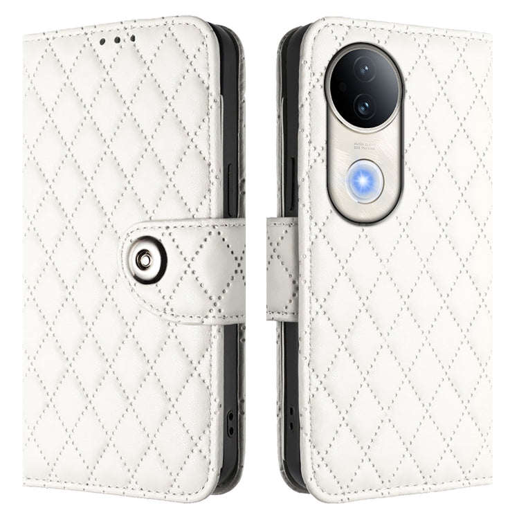 For vivo S20 5G Rhombic Texture Flip Leather Phone Case with Lanyard