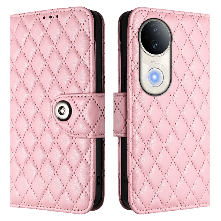 For vivo S20 5G Rhombic Texture Flip Leather Phone Case with Lanyard