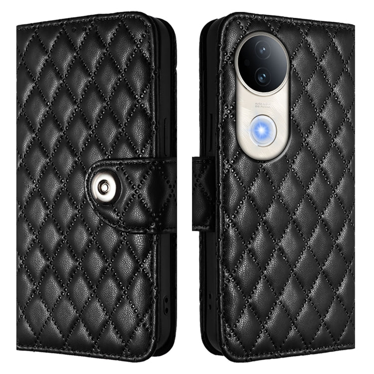 For vivo S20 5G Rhombic Texture Flip Leather Phone Case with Lanyard