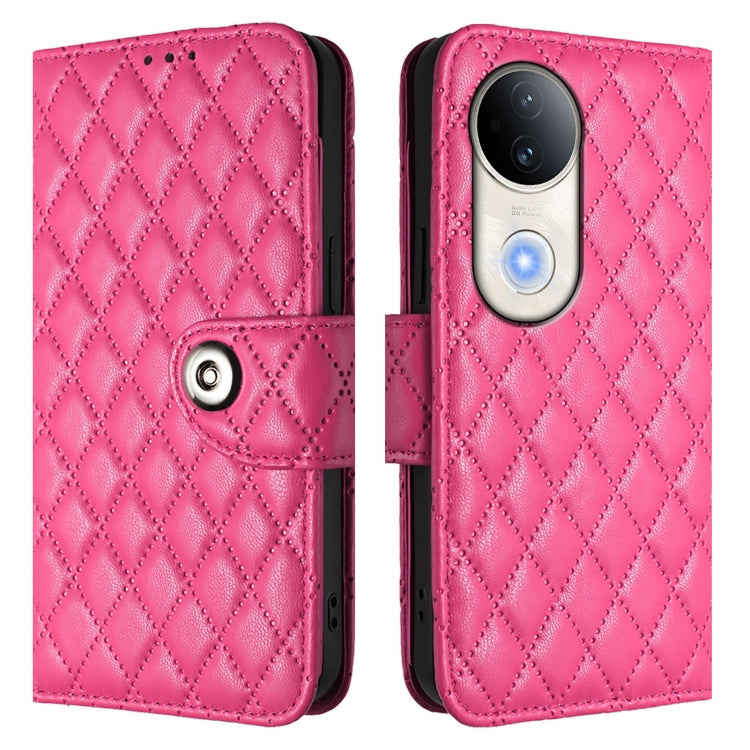 For vivo S20 5G Rhombic Texture Flip Leather Phone Case with Lanyard