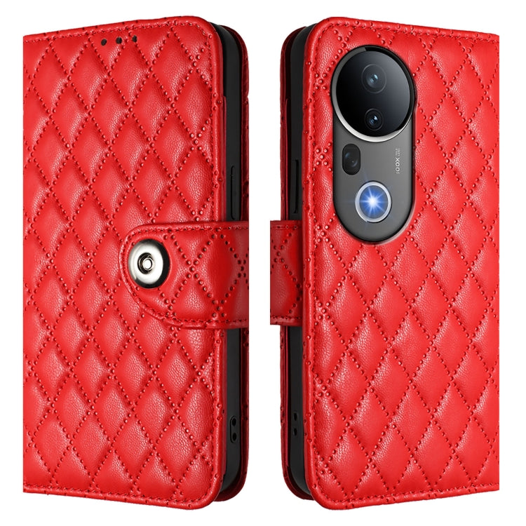 For vivo S20 Pro 5G Rhombic Texture Flip Leather Phone Case with Lanyard