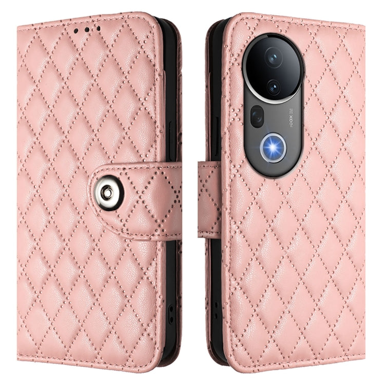 For vivo S20 Pro 5G Rhombic Texture Flip Leather Phone Case with Lanyard