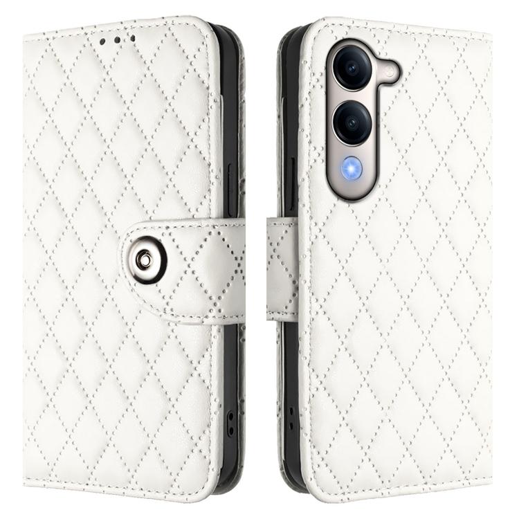 For vivo Y29S 5G / Y04 4G Global Rhombic Texture Flip Leather Phone Case with Lanyard