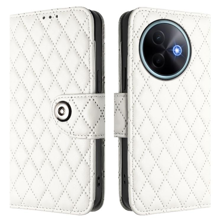 For vivo Y39 5G Global Rhombic Texture Flip Leather Phone Case with Lanyard