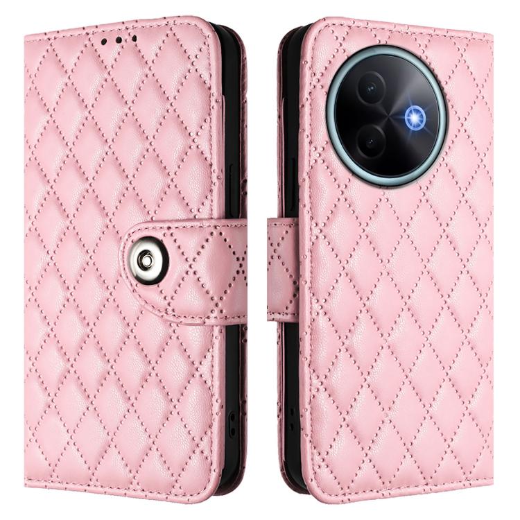 For vivo Y39 5G Global Rhombic Texture Flip Leather Phone Case with Lanyard