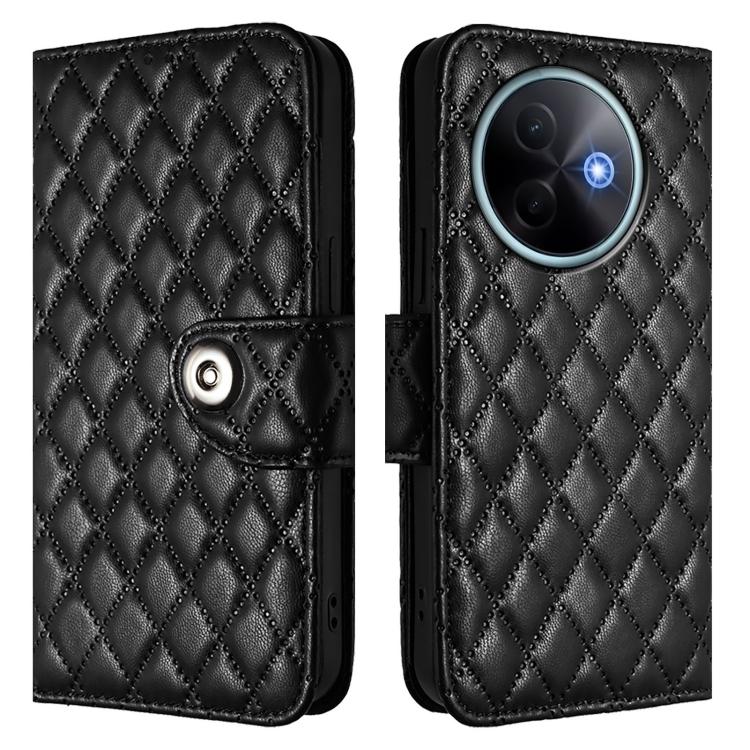 For vivo Y39 5G Global Rhombic Texture Flip Leather Phone Case with Lanyard